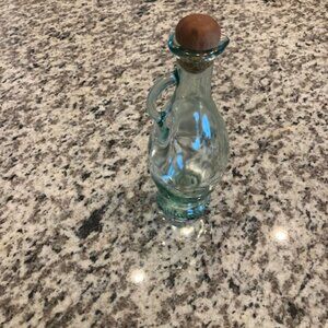Vintage green glass bottle/cruet made in Italy -Reduced! Keep homemade dressing
